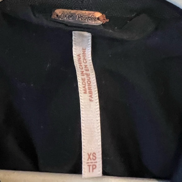 Free People Black Tencel Linen Blend Single Button Blazer Jacket Size XS - Picture 3 of 6